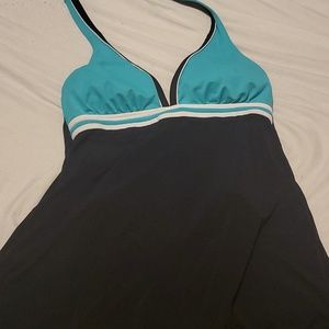 Black and teal swimsuit